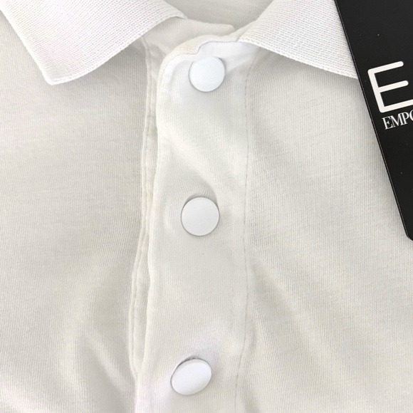 EA7 EMPORIO ARMANI Shield Polo in White (Size: Medium) NEW $170 MSRP - Picture 3 of 6